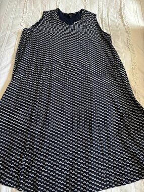 Ulla Popken Womens Plus Size 32/34 Marine Blue Sleeveless Dress